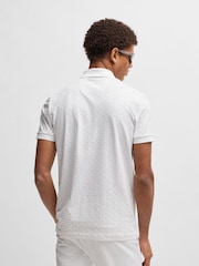 BOSS White Regular Fit Paddy Patterned Polo Shirt - Image 2 of 5