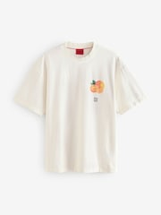 HUGO Natural Orange Logo 100% Cotton T-Shirt - Image 4 of 5