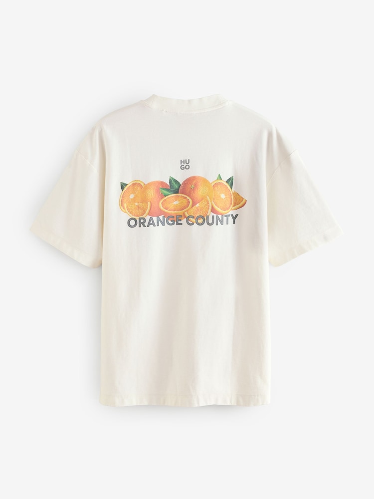 HUGO Natural Orange Logo 100% Cotton T-Shirt - Image 5 of 5