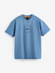 BOSS Blue Relaxed Fit Box Logo T-Shirt - Image 4 of 4