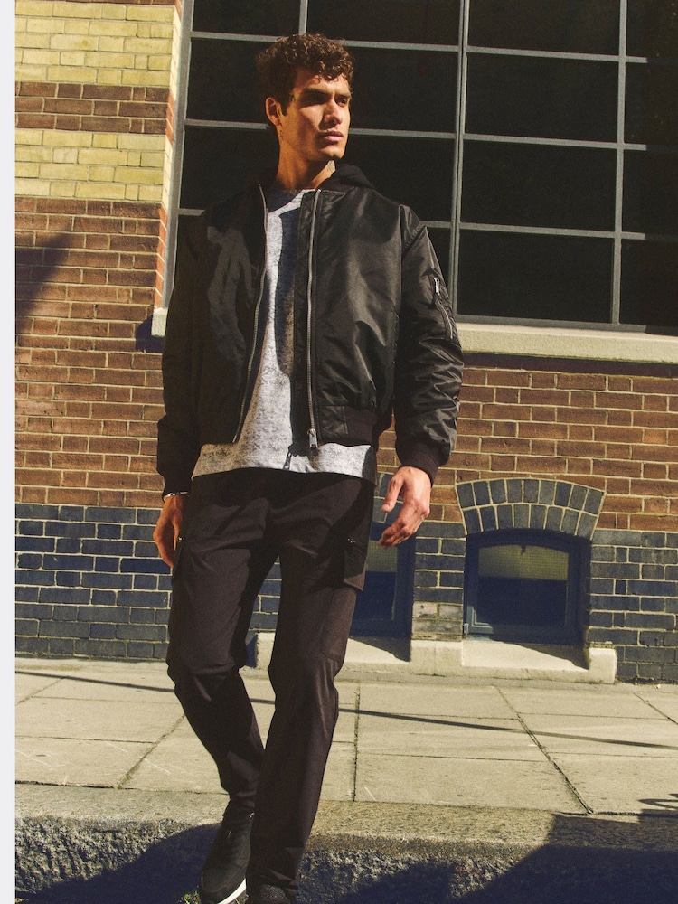 River Island Black Skinny Fit Cargo Trousers - Image 1 of 4