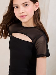 Lipsy Black Teen Cut Out Bodycon Dress (9-16yrs) - Image 3 of 4