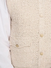 ONLY Cream Boucle Knit Button Through Vest - Image 4 of 6