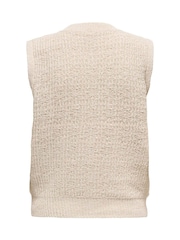 ONLY Cream Boucle Knit Button Through Vest - Image 6 of 6
