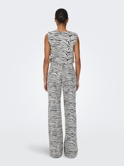 ONLY Grey High Waist Wide Leg Zebra Print Jeans - Image 3 of 7