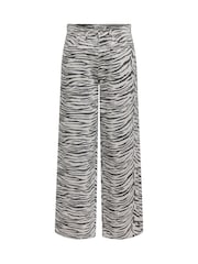 ONLY Grey High Waist Wide Leg Zebra Print Jeans - Image 6 of 7