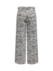 ONLY Grey High Waist Wide Leg Zebra Print Jeans - Image 7 of 7
