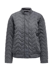 ONLY Grey Quilted Zip Up Bomber Jacket - Image 1 of 2