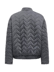 ONLY Grey Quilted Zip Up Bomber Jacket - Image 2 of 2