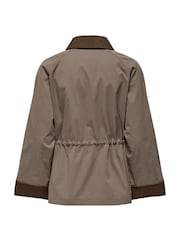 ONLY Brown Contrast Collar Barn Jacket - Image 7 of 7