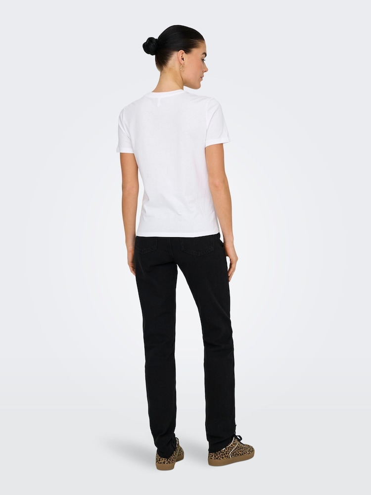 ONLY White Print Love T-Shirt - Image 2 of 5