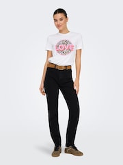 ONLY White Print Love T-Shirt - Image 4 of 5
