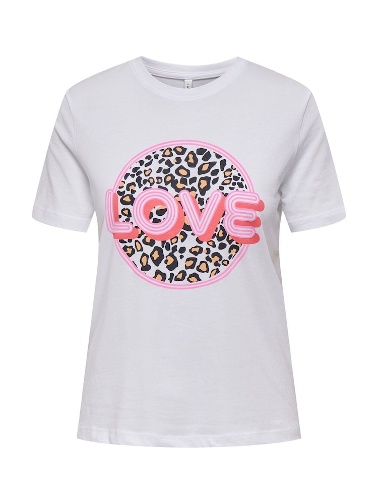 ONLY White Print Love T-Shirt - Image 5 of 5