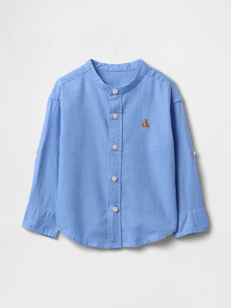 Gap Blue Brannan Bear Linen-Cotton Shirt (6mths-5yrs) - Image 1 of 3