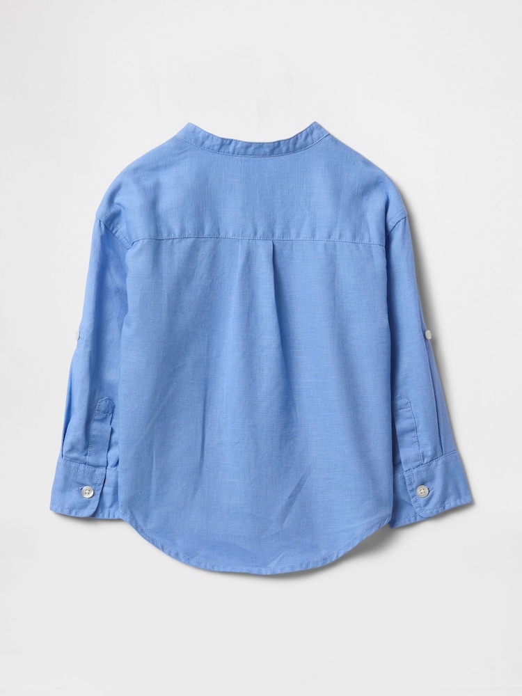 Gap Blue Brannan Bear Linen-Cotton Shirt (6mths-5yrs) - Image 2 of 3