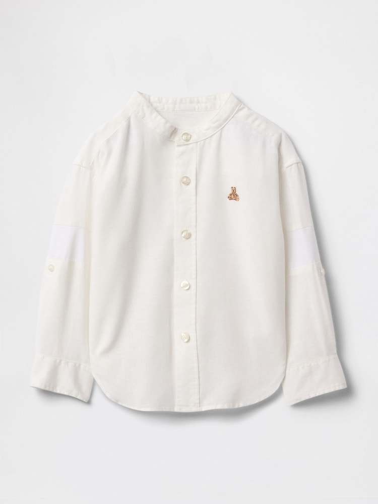 Gap White Brannan Bear Linen-Cotton Shirt (6mths-5yrs) - Image 1 of 3