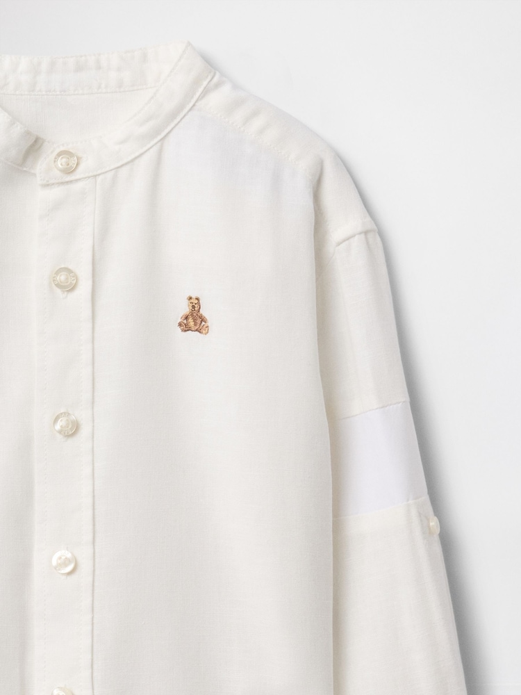 Gap White Brannan Bear Linen-Cotton Shirt (6mths-5yrs) - Image 3 of 3