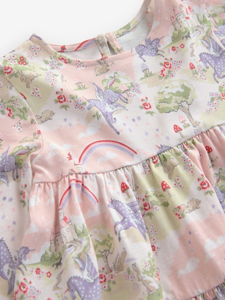 Cath Kidston Pink Unicorn Tiered Dress (3mths-7yrs) - Image 9 of 9