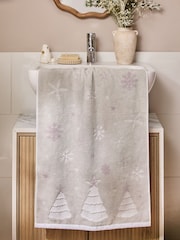 Natural Christmas Snowflake Towel - Image 1 of 4