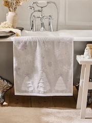 Natural Christmas Snowflake Towel - Image 2 of 4
