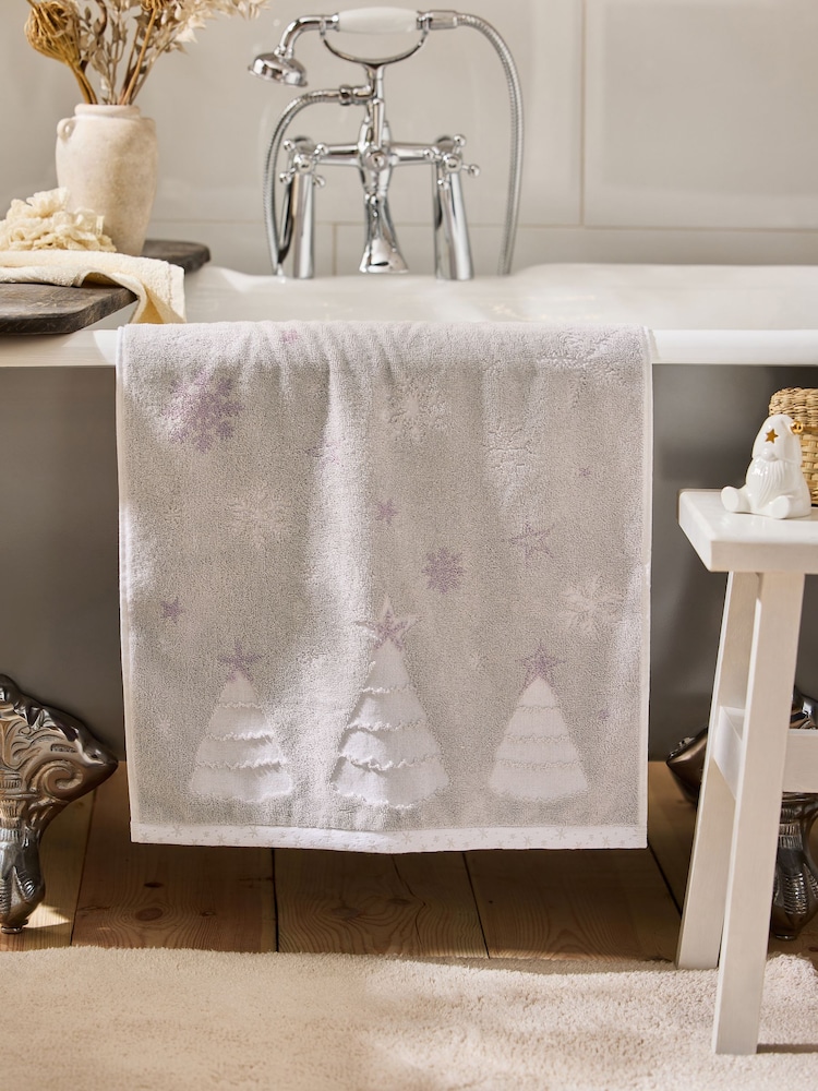 Natural Christmas Snowflake Towel - Image 2 of 4