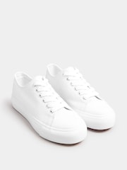 Yours Curve White Extra Wide Fit Extra Wide Fit Canvas Trainers - Image 2 of 5