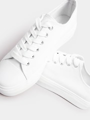 Yours Curve White Extra Wide Fit Extra Wide Fit Canvas Trainers - Image 3 of 5