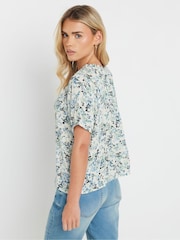 M&Co Petite Short Sleeve Boho Print Top - Imagen 3 de 5