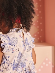 Cath Kidston Blue/White Tiered Dress (3mths-7yrs) - Image 4 of 4