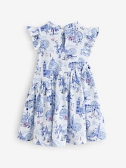 Cath Kidston Blue/White Tiered Dress (3mths-7yrs) - Image 6 of 8