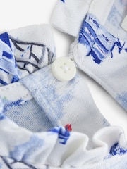 Cath Kidston Blue/White Tiered Dress (3mths-7yrs) - Image 7 of 8
