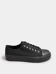 Yours Curve Black Extra Wide Fit Extra Wide Fit Canvas Trainers - Image 1 of 4