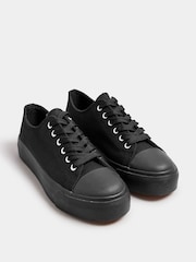 Yours Curve Black Extra Wide Fit Extra Wide Fit Canvas Trainers - Image 2 of 4