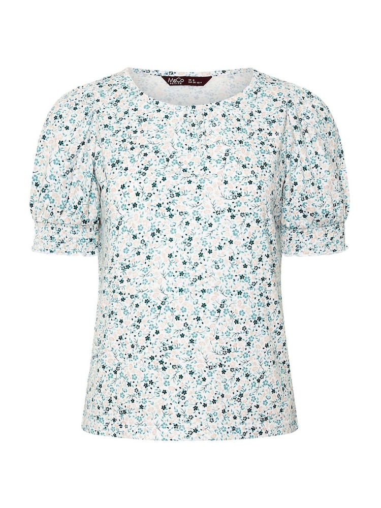 M&Co Natural Petite Shirred Cuff T-Shirt - Image 5 of 5