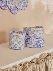 Cath Kidston Blue/Ecru Floral Reversible Storage Bags - Image 1 of 5