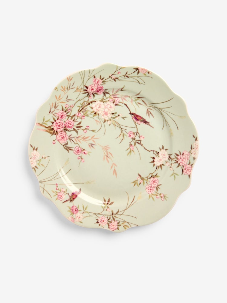 Shabby Chic by Rachel Ashwell® Set of 4 Floral Print Bird Chinoiserie Side Plates - Image 2 of 4