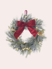 Laura Ashley Green 40cm Pre Lit Wreath With Bells - Image 4 of 5
