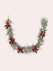 Laura Ashley Green Pre Lit Christmas Garland With 250cm Bells - Image 5 of 6
