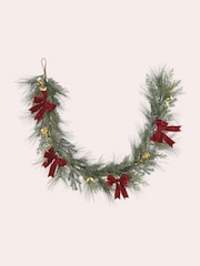 Laura Ashley Green Pre Lit Christmas Garland With 180cm Bells - Image 5 of 5