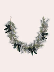 Laura Ashley Green 180cm Pussy Willow Pre Lit Christmas Garland - Image 4 of 5