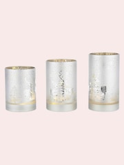 Laura Ashley Silver Tone Set of 3 Frosted LED Candles - Image 3 of 4