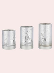 Laura Ashley Silver Tone Set of 3 Frosted LED Candles - Image 4 of 4