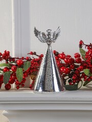 Laura Ashley Silver Tone Pre Lit Christmas Angel Ornament - Image 2 of 4