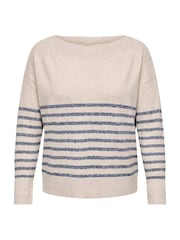 ONLY Curve Natural Boat Neck Striped Knitted Jumper - Image 4 of 5