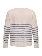 ONLY Curve Natural Boat Neck Striped Knitted Jumper - Image 5 of 5