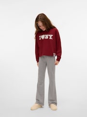 VERO MODA Grey Girls Mid Waist Jersey Flared Trousers - Image 1 of 5