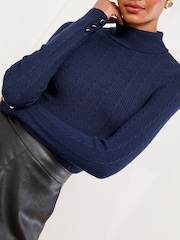 Lipsy Navy Knitted Roll Neck Jumper - Image 2 of 5