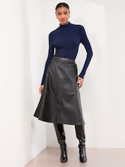 Lipsy Navy Knitted Roll Neck Jumper - Image 4 of 5