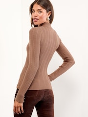 Lipsy Neutral Knitted Roll Neck Jumper - Image 4 of 4