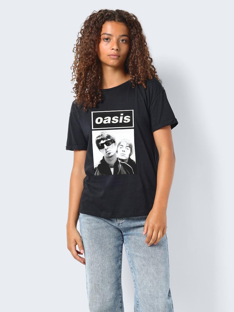 NOISY MAY Black Regular Fit Oasis Band T-Shirt - Image 1 of 3